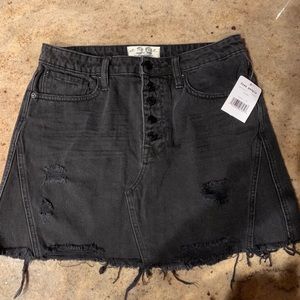 Free People Black Jean a line skirt size 29
